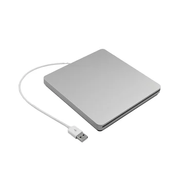 Внешний DVD-привод USB 2.0, портативный CD DVD +/-RW Привод, устройство записи DVD для ноутбука Macbook Pro Air Windows 7/8/10 Серебристый