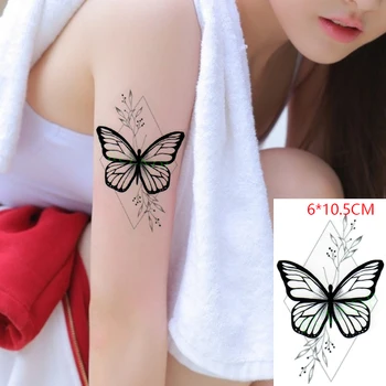 Водонепроницаемая Временная Татуировка Наклейка ins Butterfly sexy flowers Body Art flash tatoo поддельная татуировка для Женщин Мужчин