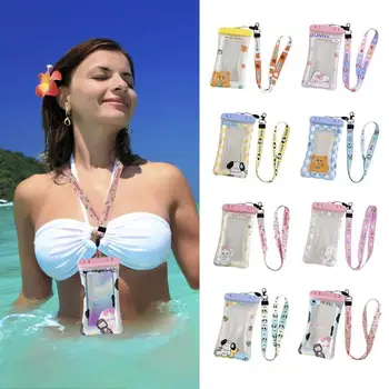 Водонепроницаемая сумка для телефона, чехол для телефона с сенсорным экраном, Пескостойкая сумка для пляжных принадлежностей, плавание с маской в бассейне, рафтинг на открытом воздухе Изображение 2