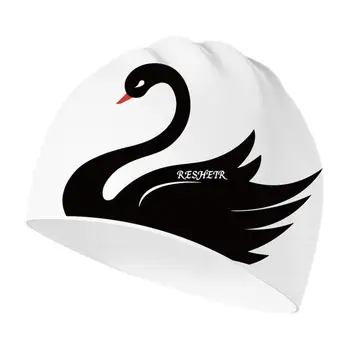 Водонепроницаемые плавательные шапочки для женщин Swan, большая силиконовая плавательная шапочка для девочек, эластичные, приятные для кожи плавательные шапочки, Противоскользящая плавательная шапочка