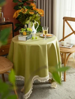 Водонепроницаемый, маслостойкий и стираемый маленький круглый столик из хлопка и льна, чайный столик, квадратная скатерть