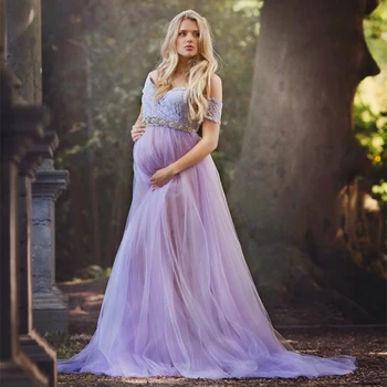 Воротник в одну линию, кружевные сетчатые платья для фотосъемки беременных, юбка для фотосессии беременных, сексуальная повседневная одежда для беременных женщин