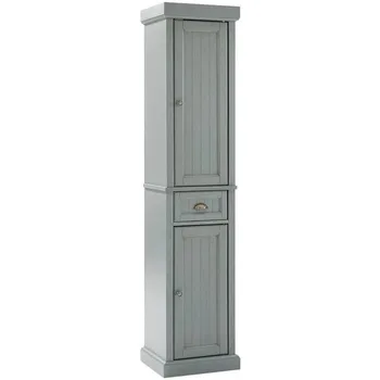 Высокий бельевой шкаф Crosley Furniture Seaside, потертый серый