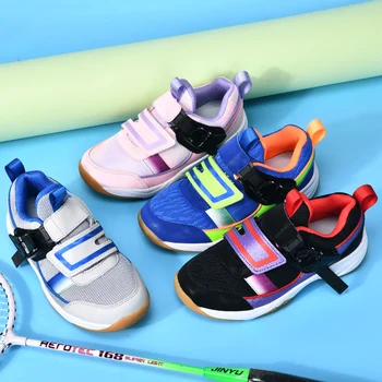 Высококачественная детская обувь для бадминтона Для мальчиков и девочек, обувь для тренировок по настольному теннису, подростковые ботинки для бадминтона