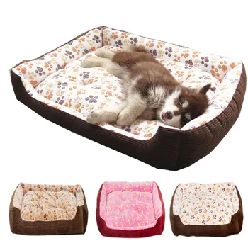 Высококачественная кровать для собак крупных пород, диван-коврик, домик, кроватка 3 размера, домик для домашних животных, большое одеяло, подушка, корзина для принадлежностей