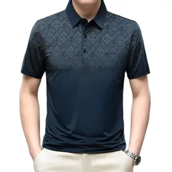 Высококачественная тренировочная рубашка для гольфа, роскошная модная футболка с коротким рукавом и отворотом, Повседневная деловая мужская одежда для работы в офисе.