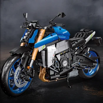 Высокотехнологичная сборка гоночных мотоциклов Suzuki GSX-S1000 строительные блоки MOC модель DIY кирпичи игрушки