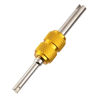 Гаечный ключ для автомобильной системы кондиционирования воздуха Алюминиевый желтый клапан для удаления сердечника Установочный Ремкомплект Изображение 2
