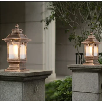 Газонная лампа SAMAN, уличная светодиодная водонепроницаемая Современная садовая лампа для патио, для дома, для крыльца, для виллы, для почты Изображение 2