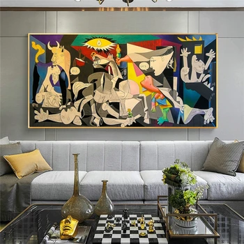 Герника Пикассо Репродукции картин на холсте Знаменитые настенные художественные плакаты и принты Картины Пикассо Домашний декор стен
