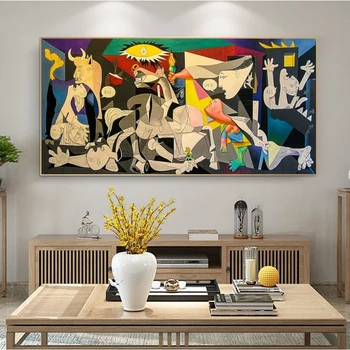 Герника Пикассо Репродукции картин на холсте Знаменитые настенные художественные плакаты и принты Картины Пикассо Домашний декор стен Изображение 2