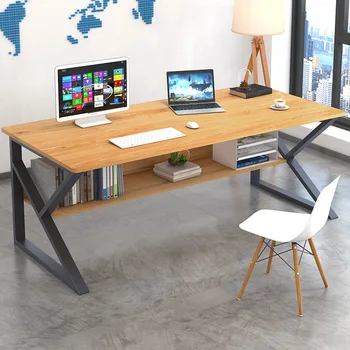 Горячая Распродажа Деревянный Рабочий Стол для ноутбука в современном простом стиле для домашнего офиса со столешницей из меламина Изображение 2