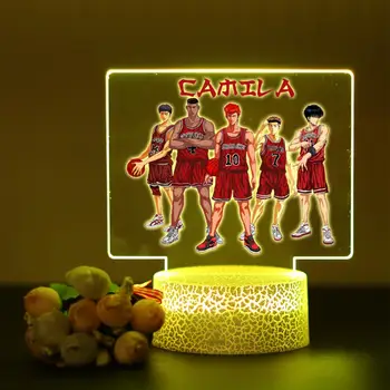 Горячая распродажа Японского аниме Баскетбол Данк Мальчики светодиодный ночник Пользовательское название для детей Девочек В подарок на День Рождения Спальня Декор Гостиной Изображение 2