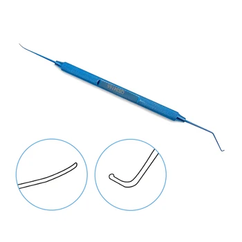 Двусторонний крючок-манипулятор для линз для ПЭТ-хирургии Титановый инструмент для двойного века 125 мм офтальмологический инструмент