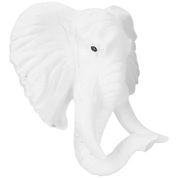 Декор в виде головы слона, 3D Настенная статуя в виде головы животного, Скульптуры африканских животных, Подвесная Фигурка дикой природы, Орнамент в виде животных из смолы