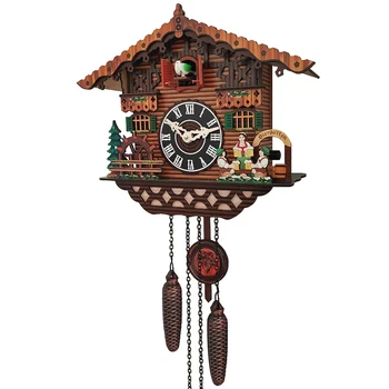 Деревянные часы Настенные часы Птица будильник Часы с кукушкой для украшения дома детской комнаты
