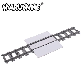 Детали железнодорожного пути Marumine MOC City Classic Модель набора кирпичей с прямыми рельсами 53401, строительные блоки, аксессуары, совместимые с игрушками