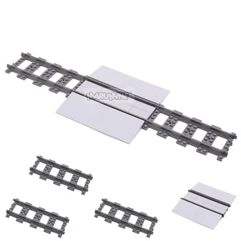 Детали железнодорожного пути Marumine MOC City Classic Модель набора кирпичей с прямыми рельсами 53401, строительные блоки, аксессуары, совместимые с игрушками Изображение 2