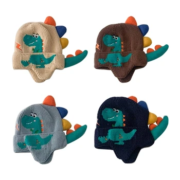 Детская мультяшная шапка с динозавром, мягкие и теплые головные уборы для активного отдыха, подарок