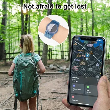 Детский браслет 2X, совместимый с Apple Airtag, защитный чехол для Airtag, держатель GPS-трекера с нейлоновым браслетом F Изображение 2