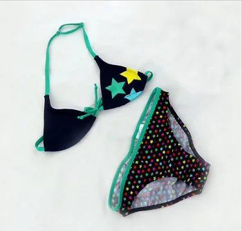 Детский купальник 2020 года, раздельное бикини с милым рисунком звезды для девочек, летний пляжный купальник Maillot De Bain, красивое бикини