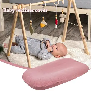 Детский шезлонг-подушка для новорожденного из органического хлопка, Утолщенный детский шезлонг с подкладкой, Однотонный Шезлонг для новорожденного, подушка для малыша Изображение 2