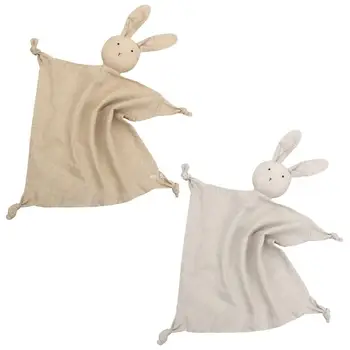 Детское полотенце от слюны, мягкое полотенце для успокоения новорожденных, спящие куклы-кролики Изображение 2