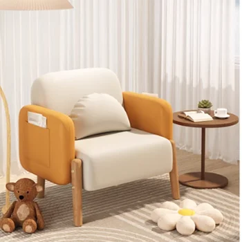 Дизайнерские Европейские стулья для гостиной С деревянной ножкой, Эргономичный Подлокотник для гостиной, Мягкие Модные подлокотники, мебель для дома Изображение 2