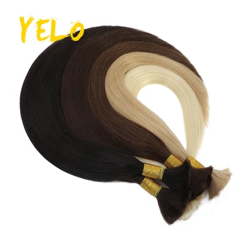 Длинные Прямые Волосы Объемные Человеческие Волосы Для Наращивания Плетением Бразильский Балаяж Натуральные Оттенки Плетения Волосы Remy Могут Быть Изменены Изображение 2