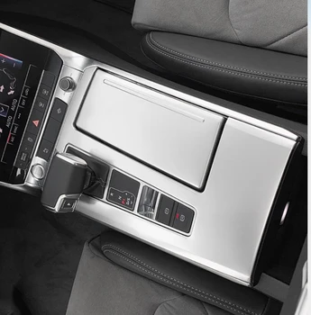 Для Audi A6 C8/A7 2019-2022 Аксессуары Внутренняя Отделка Панели Переключения Передач Отделка Крышки ABS Из Углеродного Волокна /Матовый Изображение 2