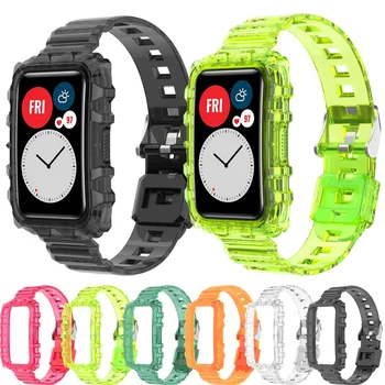 Для Huawei Watch Fit Ремешок, силиконовый ремешок для часов, прозрачный браслет Glacier, correa для huawei fit smart watch ремешок