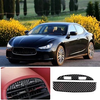Для Maserati Ghibli Quattroporte 2014-2022 Комплект Отделки Заднего Кондиционера Из Углеродного Волокна На Выходе Вентиляционного Отверстия Автомобиля Декоративные Аксессуары Изображение 2