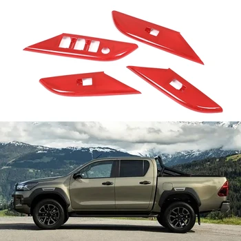 Для Toyota Hilux 2015-2021 Стекло двери автомобиля Подъемная панель подлокотника Отделка крышки автомобиля для укладки Изображение 2