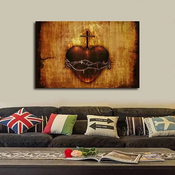 Домашний декор, печать маслом на холсте, настенный художественный плакат Иисус Христианин Изображение 2