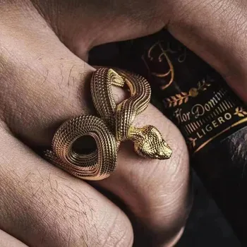 Европа и Соединенные Штаты новый готический стиль 3D кольцо Кобры в стиле темного панка трехмерное змеиное кольцо ретро змеиная обмотка рин