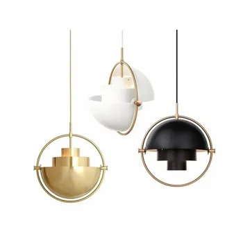 Железные подвесные светильники датского дизайна, столовая, постмодернистский подвесной светильник Gubi для спальни, кухни, домашнего декора, светодиодные светильники