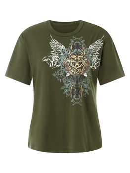 Женская винтажная футболка Y2K Grunge с коротким рукавом для девочек, Панк-готические футболки, Топы Harajuku, Негабаритная Одежда в стиле Эмо, Уличная одежда