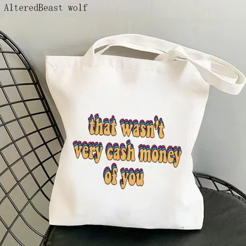 Женская покупательница, это не ваши деньги, женская сумка для покупок в стиле харадзюку, холщовая сумка для покупок, женская сумка, сумка-тоут, женская сумка через плечо