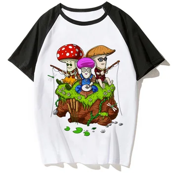 Женская футболка с инопланетянином, забавная летняя одежда в стиле харадзюку с рисунком аниме для девочек