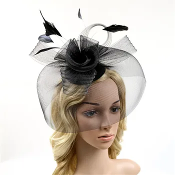 Женские шляпы-чародейки с повязкой на голову и раздвоенным зажимом для чаепития, головные уборы из металлической проволоки для волос Изображение 2