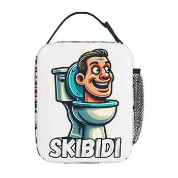 Забавная игра Skibidi Toilet Head С изолированной сумкой для ланча, контейнером для еды, портативным термоохладителем, ланч-боксами для пикника