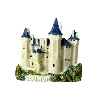 Замок Соммель, средневековый город во Франции Магниты на холодильник Креативные сувениры ручной работы из 3D смолы для украшения дома