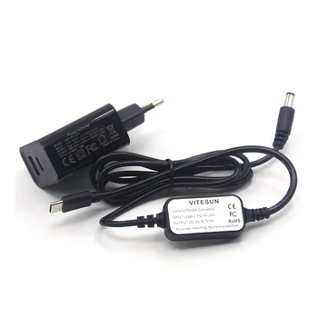 Зарядное устройство PD QC USB Type C Кабель постоянного тока для NP-FW50 PW20 DR-E6 LP-E6 DR-400 BP-511 DR-E18 LP-E17 Фиктивный Аккумулятор Изображение 2