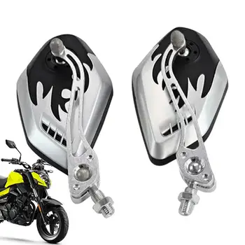 Зеркало заднего вида для мотоцикла, Зеркало заднего вида для скутера, боковые зеркала со стеклом высокой четкости, широкоугольный конец перекладины для мотоцикла