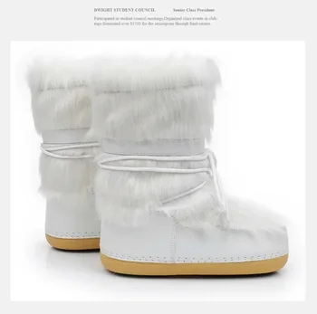 Зима 2023, новые женские ботинки, белые ботильоны, трендовые, на высокой платформе, плюшевые, очень удобные зимние ботинки, обувь для женщин Изображение 2