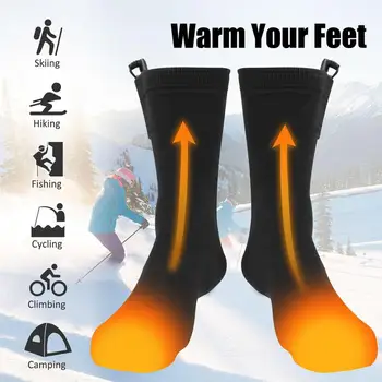 Зимние носки с подогревом, термоноски для мужчин и женщин, электрические носки с подогревом, теплые носки, велосипедные носки с подогревом, Лыжные походы