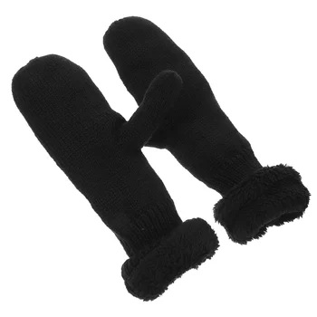 Зимние перчатки для взрослых, Плетение, утолщенная вязаная перчатка, Декоративная перчатка, перчатка с теплой подкладкой, Портативный набор теплых вязаных перчаток