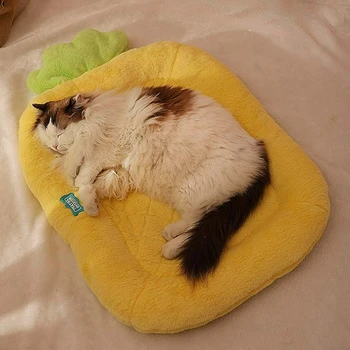 Зимняя кошачья кровать для глубокого сна, теплая подушка для домашних животных для маленьких кошек, собак, Уютное кошачье гнездо, коврик для питомника, Моющиеся кровати для домашних животных
