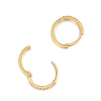 Золотые серьги-кольца MINHIN, хрустальные серьги, блестящие модные Корейские маленькие серьги для женщин, ювелирные изделия с кристаллами и цирконием Изображение 2