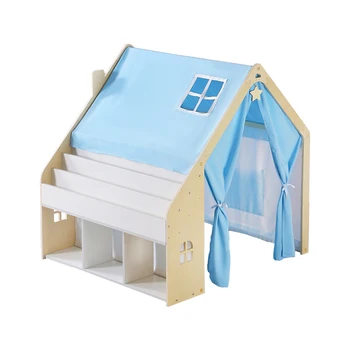 Игрушечный домик для хранения младенцев, Маленький домик для мальчиков и девочек, Книжная полка, игровой деревянный домик